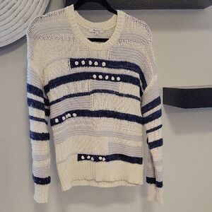 Madewell Cream and Navy Striped Sweater